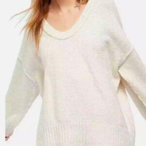 Free People Brookside Sweater Pullover Oversized Knit in Cream OB1153857